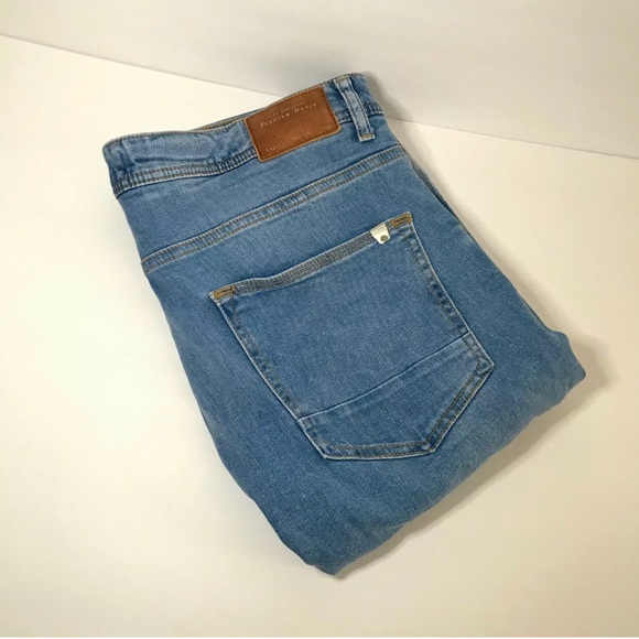 Zara Man Premium Blue Denim Pants Size 36 - Picture 2 of 5